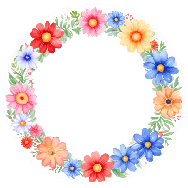 Free transparent PNG: Blossoming Flowers Framing a Round Garden PNG