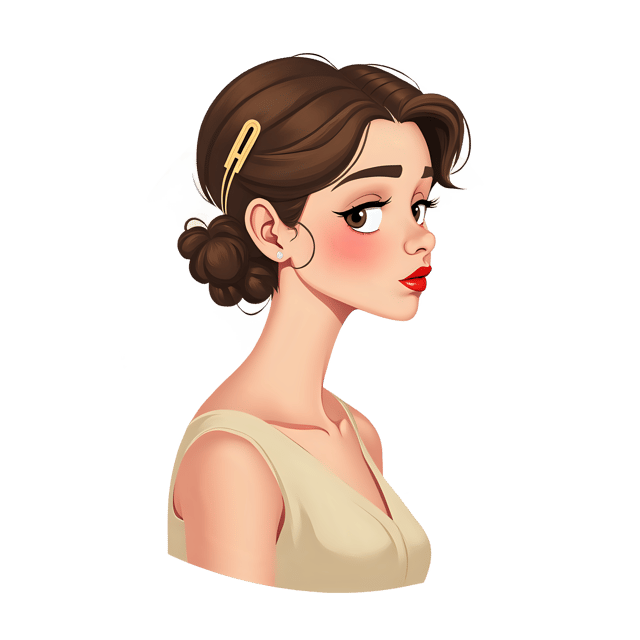 Free transparent PNG: Ivory Colored Lady with Hairpin  Elegant Fashion Clipart, free transparent png download