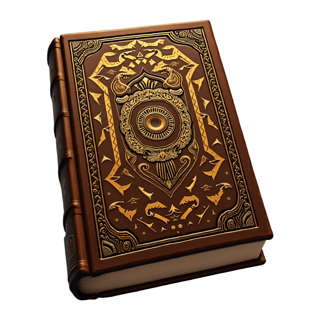 Free transparent PNG: Old Leather-Bound Book with Gold Embossing Clipart Illustration