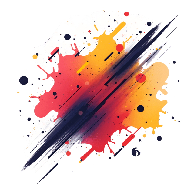 Free transparent PNG: Abstract Geometric Design with Vibrant Color Splashes