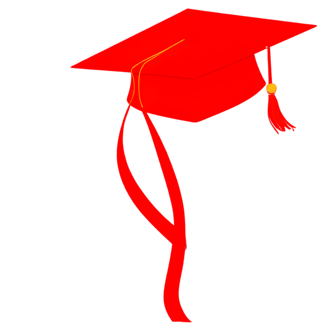 Free transparent PNG: Festive Red Graduation Cap PNG with Transparent Background for Celebratory and Decorative Use