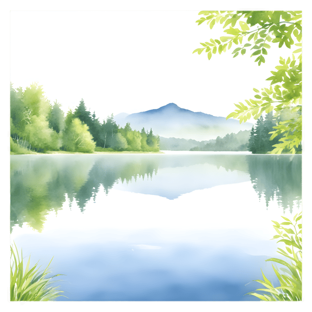 Free transparent PNG: Seren Lake with Lush Greenery PNG Background for Nature Scenes