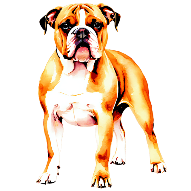 Free transparent PNG: Transparent Watercolor Bulldog Illustration – Gentle Dog Clipart for Designers & Creators