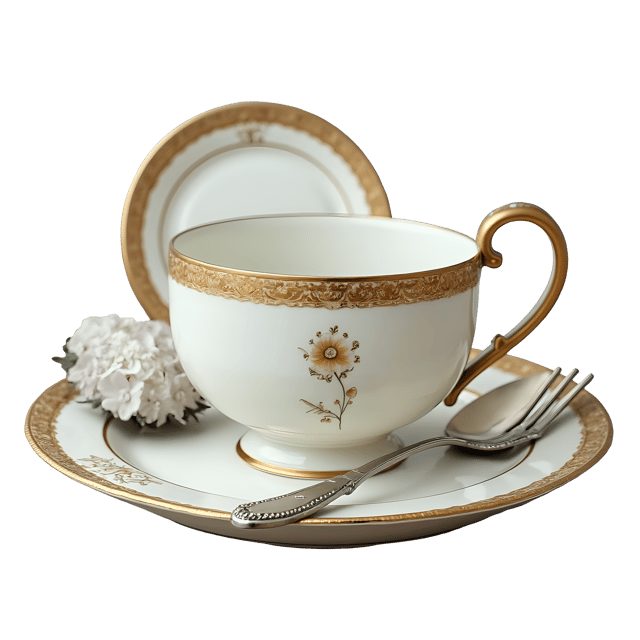 Free transparent PNG: Vintage Still Life with Porcelain and Silverware PNG Clipart  Elegant Design Element for Antiquity Themes