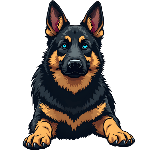 Free transparent PNG: Black and Tan German Shepherd PNG with Transparent Background for Professional Design Use