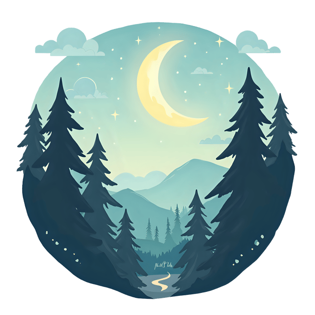 Free transparent PNG: Crescent Moon Through Trees PNG Transparent Background