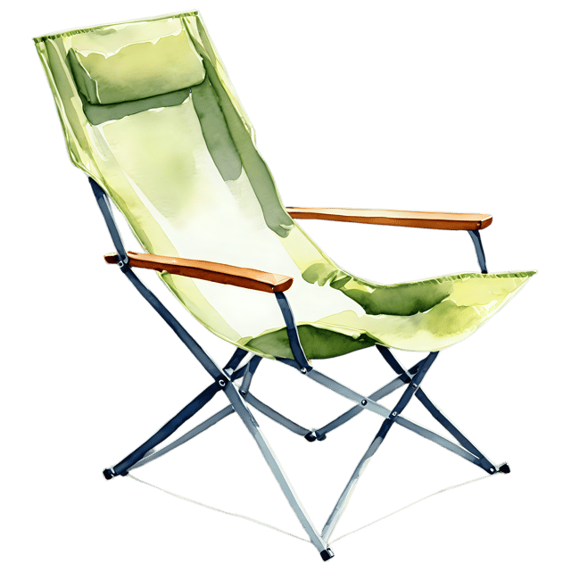Free transparent PNG: Transparent Watercolor Camping Chair Illustration - Gentle and Whimsical Clipart
