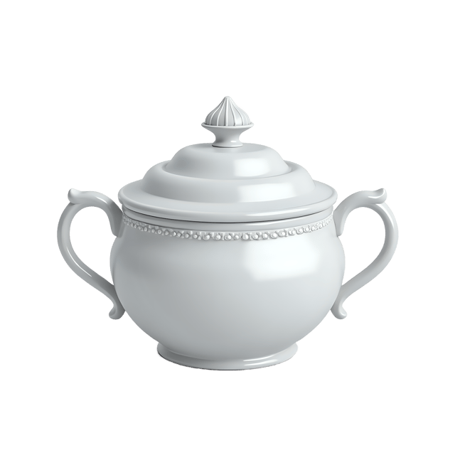Free transparent PNG: White Sugar Bowl with Decorative Lid PNG Transparent Background