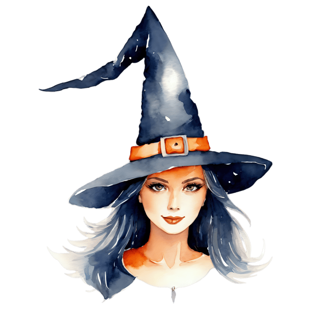 Free transparent PNG: Watercolor Halloween Witch Hat PNG – Transparent Style Clipart for Crafts & Decor