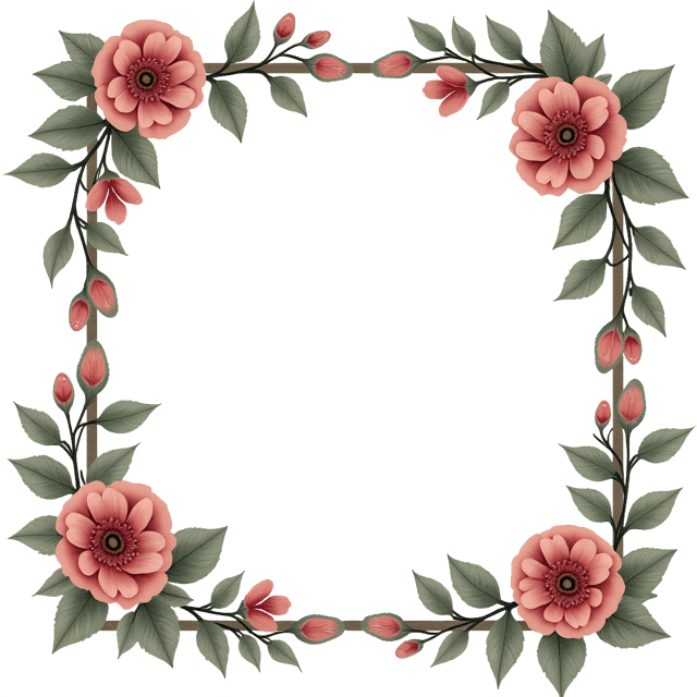 Free transparent PNG: Rustic Floral Frame PNG Clipart  Perfect for Home Decor  Crafting