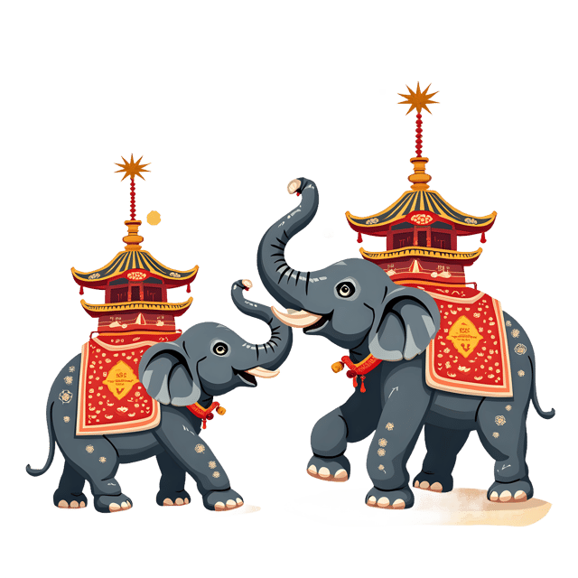 Free transparent PNG: Ornamented Elephants PNG for Japanese Cultural Celebrations