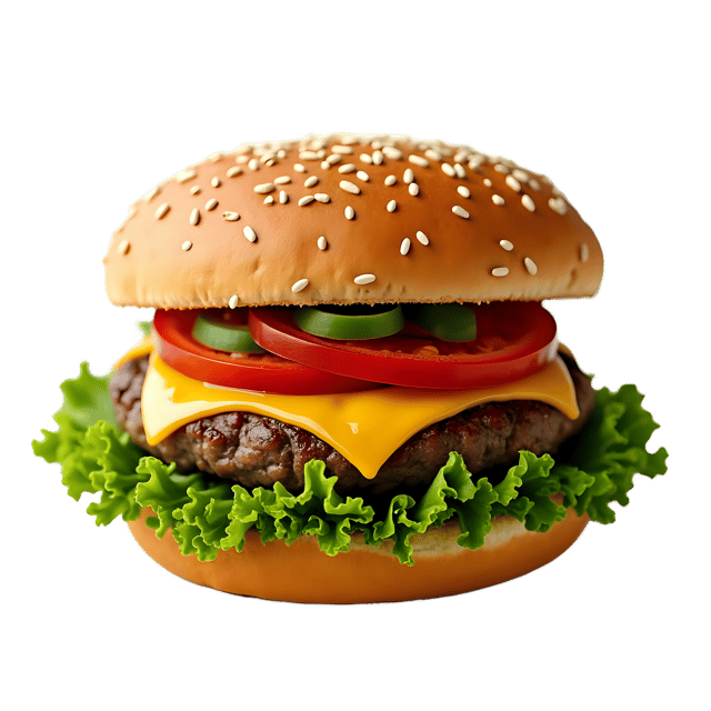 Free transparent PNG: Veggie Burger with Fries PNG Clipart  Perfect for Plant-Based Cuisine and Comfort Food Imagery