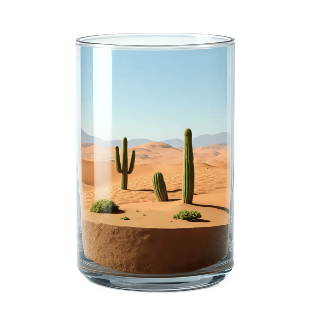 Free transparent PNG: Desert Landscape Glass Trapped PNG with Transparent Background