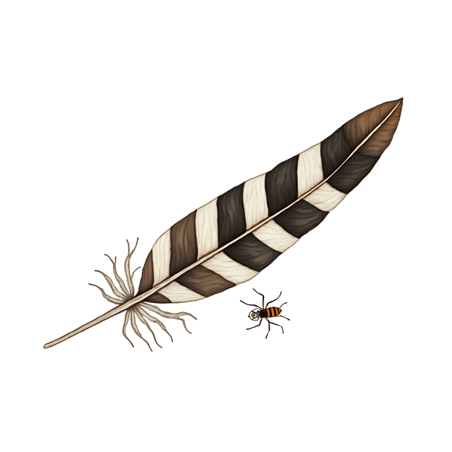 Free transparent PNG: Striped Bird Feather with Tiny Insect  Nature Clipart, free transparent png download