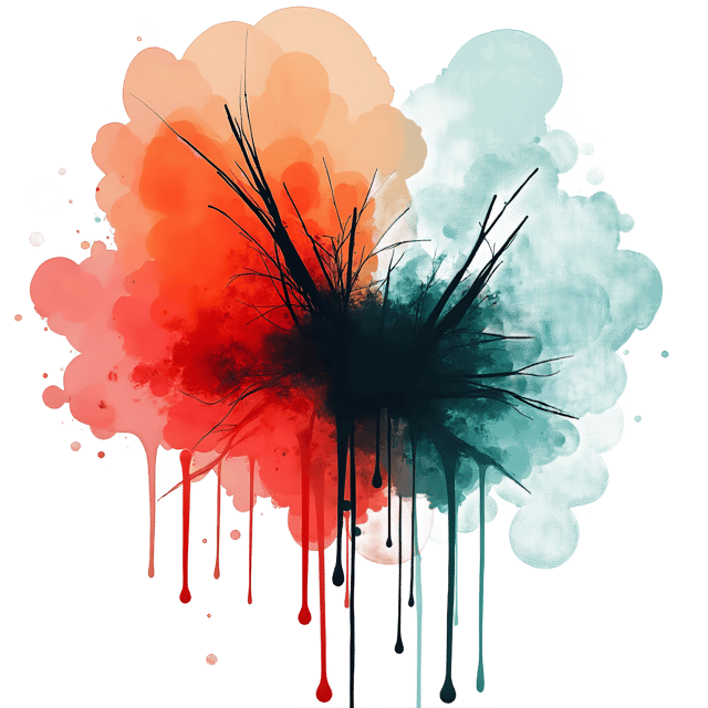 Free transparent PNG: Abstract Art with Bold Black Lines and Calming Teal Background