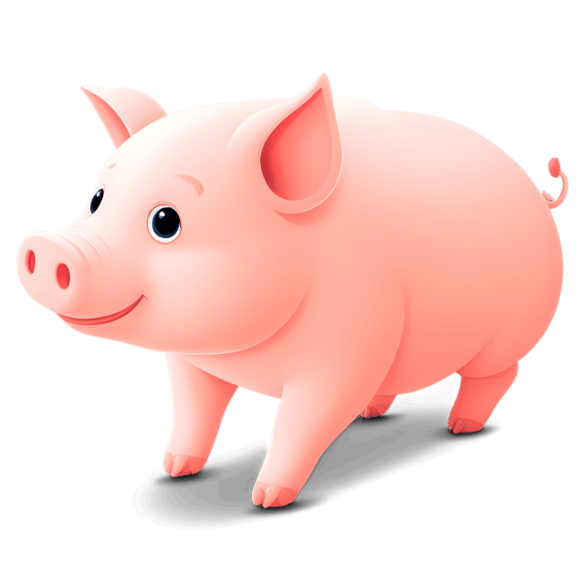 Free transparent PNG: Playful Pig Chasing Its Shadow PNG Transparent Background