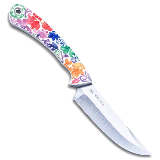 Free transparent PNG: Decorative Knife with Colorful Handle PNG Clipart for Kitchenware and Craft Projects