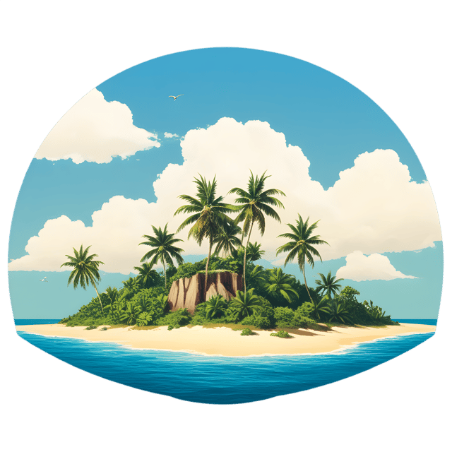 Free transparent PNG: Island Landscape Transparent PNG Background for Nature and Decorative Design