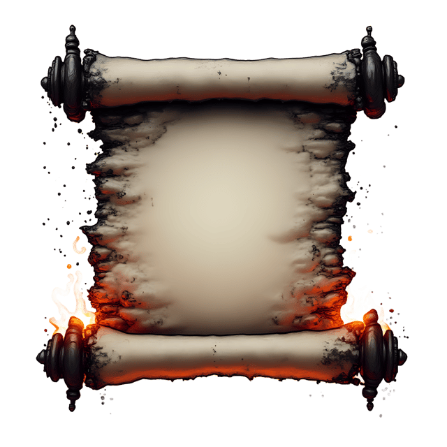 Free transparent PNG: Charred Scroll Piece  Historical Clipart, free png download with glowing edge