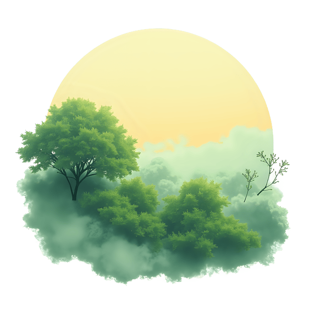Free transparent PNG: Enchanting Greenery Floating in the Sky PNG Image