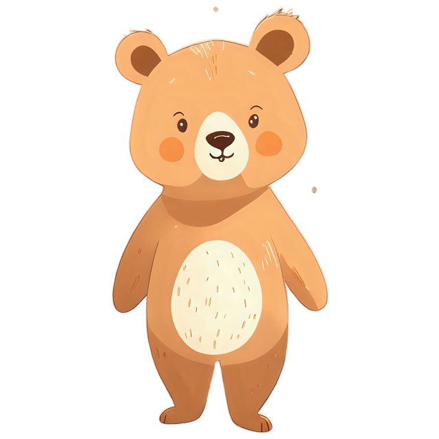 Free transparent PNG: Cute Cartoon Bear Illustration for Nursery Decor and Kids' Projects