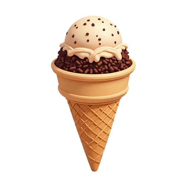 Free transparent PNG: Double Scoop Cone with Chocolate Shavings  Dessert Clipart, free downloadable png