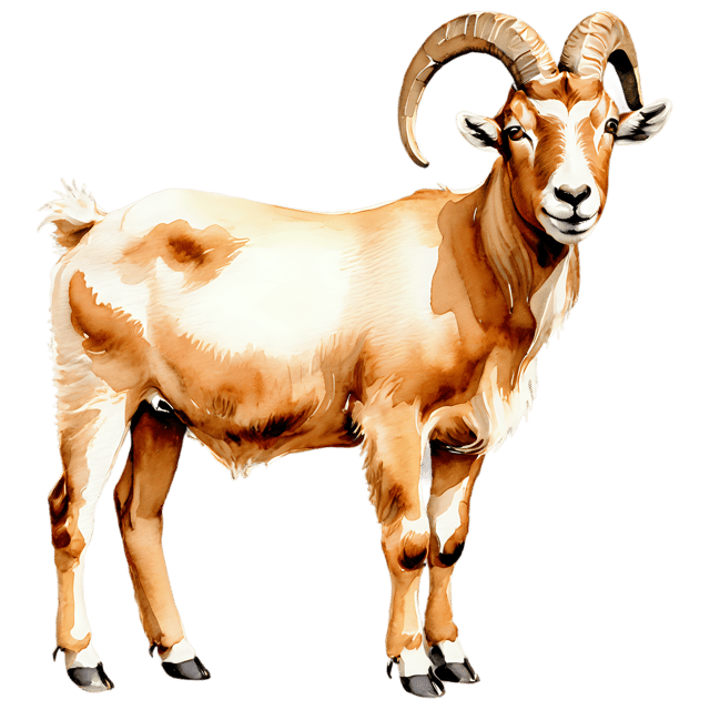 Free transparent PNG: Transparent Goat Watercolor Illustration – Gentle PNG for Artistic Projects