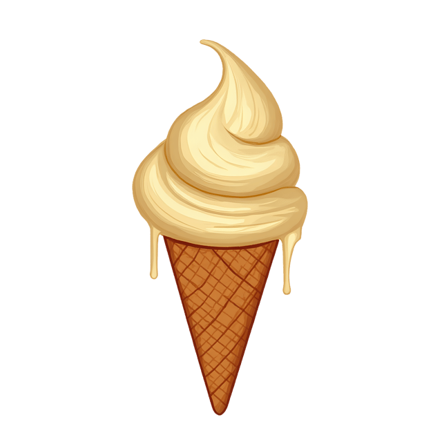 Free transparent PNG: Vanilla Ice Cream Waffle Cone PNG with Transparent Background for Dessert Imagery