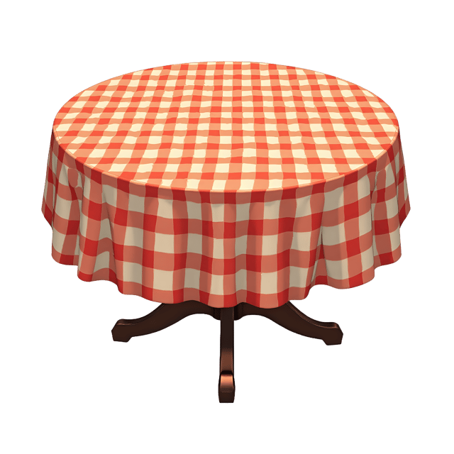 Free transparent PNG: Round Kitchen Table with Checkered Cloth PNG Transparent Background