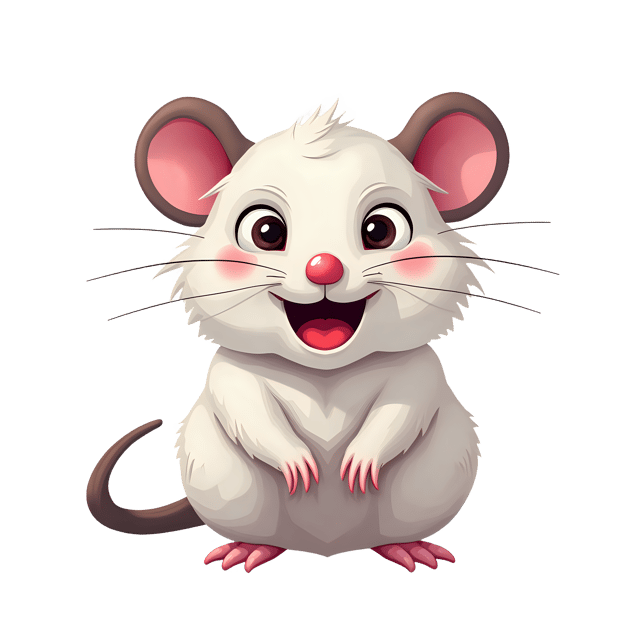 Free transparent PNG: Playful White Possum PNG with Transparent Background for Digital Art and Crafts