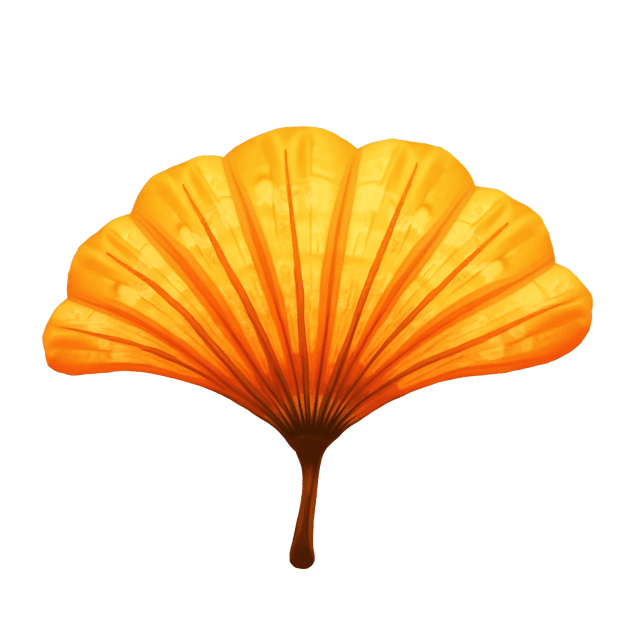 Free transparent PNG: Golden Ginkgo Leaf Cartoon Illustration with Watercolor Touches for Nature-Inspired Design