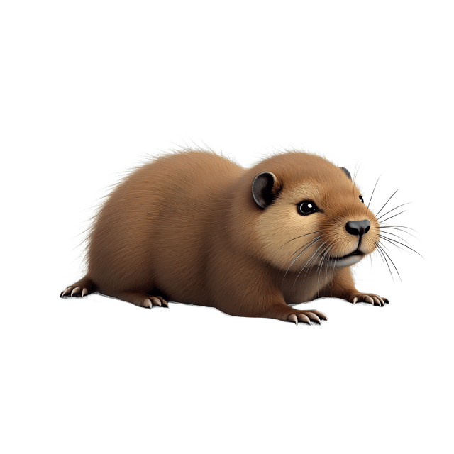 Free transparent PNG: Fuzzy Baby Muskrat Swimming PNG with Transparent Background