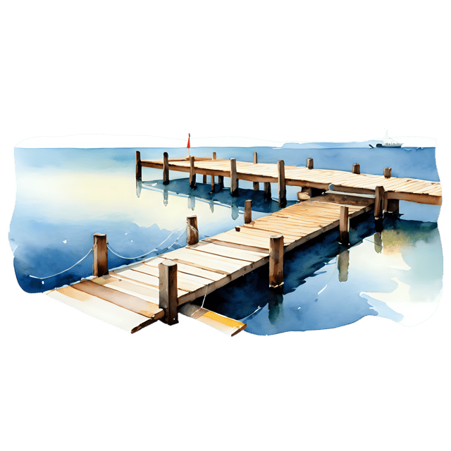Free transparent PNG: Harbor Dock Watercolor Illustration – Transparent PNG for Designers & Artists