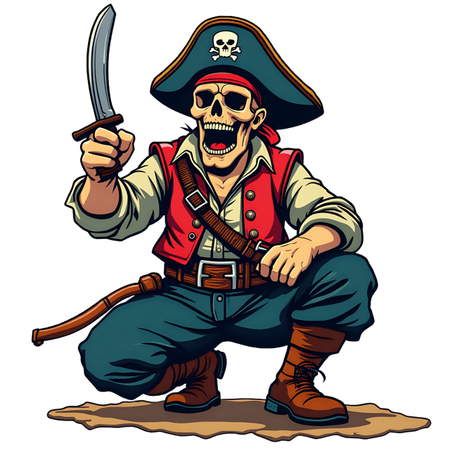 Free transparent PNG: Pirate Shouting Orders PNG Download  Nautical Theme Clipart for Decor  Activities