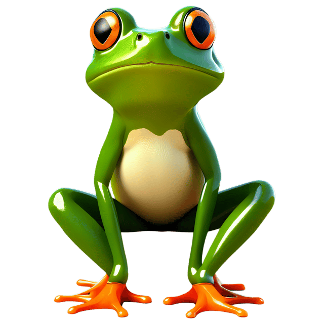 Free transparent PNG: Cute Cartoon Frog Illustration with Transparent Background (PNG)