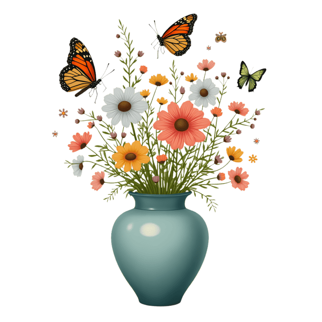 Free transparent PNG: Spring Meadow Vase  Garden Clipart, free downloadable png