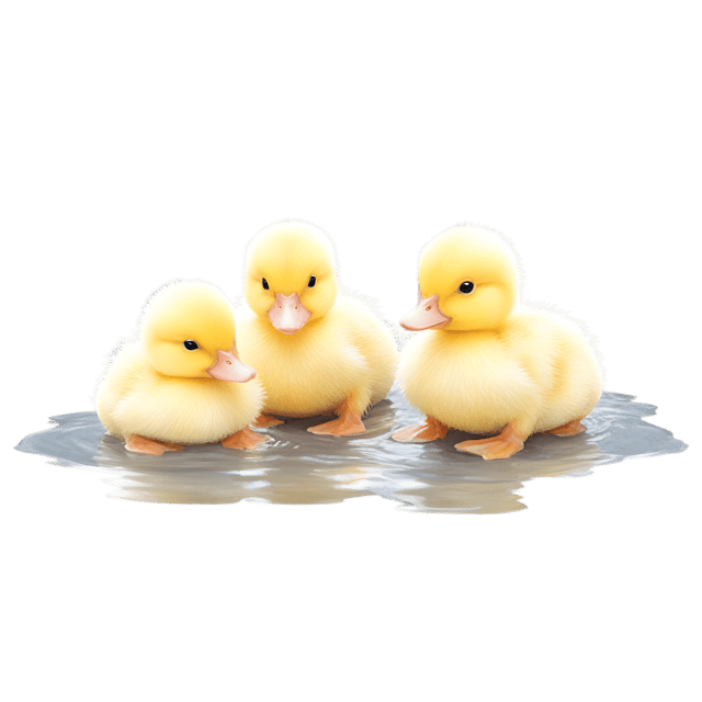 Free transparent PNG: Cute Ducklings Paddling PNG Transparent Background