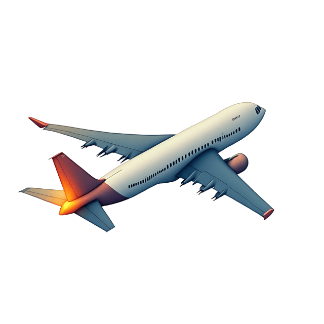 Free transparent PNG: Simplified Airplane Icon with Glowing Wings PNG