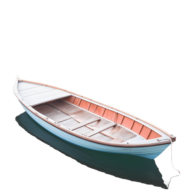 Free transparent PNG: Small Boat Floating Near Shore PNG with Transparent Background for Marine Art and Design