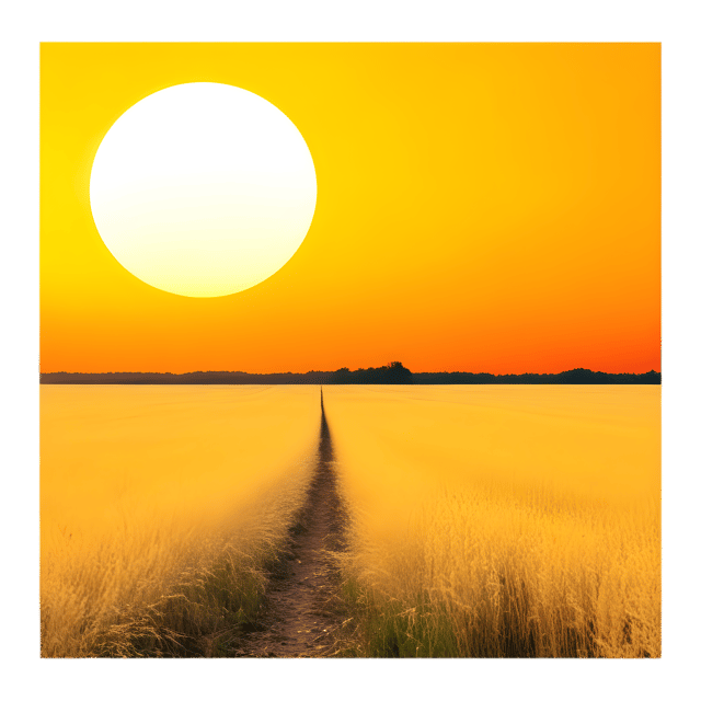 Free transparent PNG: Golden Fields Sunset PNG Transparent Background