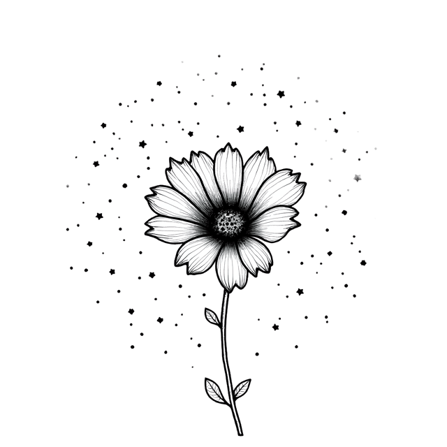 Free transparent PNG: Whimsical Flower with Tiny Stars  Free PNG Download