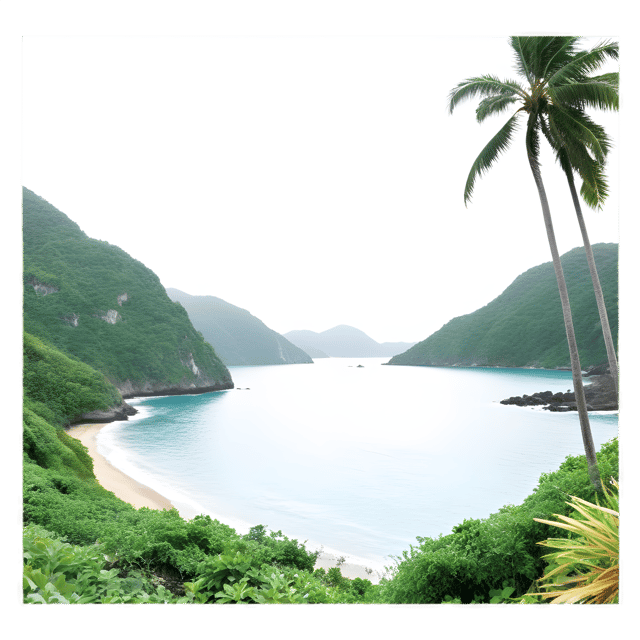 Free transparent PNG: Lush Greenery Coastline PNG with Transparent Background