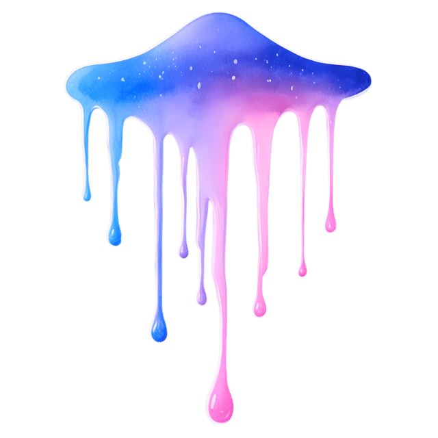Free transparent PNG: Whimsical Drips and Flowing Hues of Twilight and Dawn PNG Art for Decorative and Creative Projects