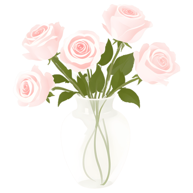 Free transparent PNG: Fresh Roses in a Vase Transparent PNG for Floral Design and Decor