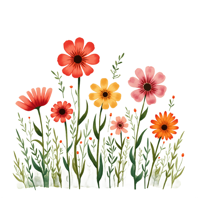 Free transparent PNG: Quirky Whimsical Flowers PNG  Unique Hand Drawn Clipart for Nursery Decor  Crafts
