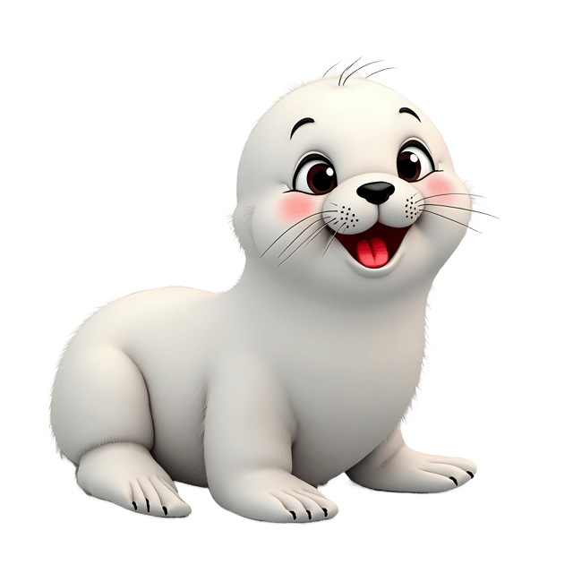 Free transparent PNG: White-Furred Playful Seal PNG with Transparent Background for Art and Crafts
