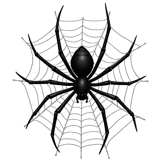 Free transparent PNG: Glistening Silver Spider Web with Black Center Clipart Illustration