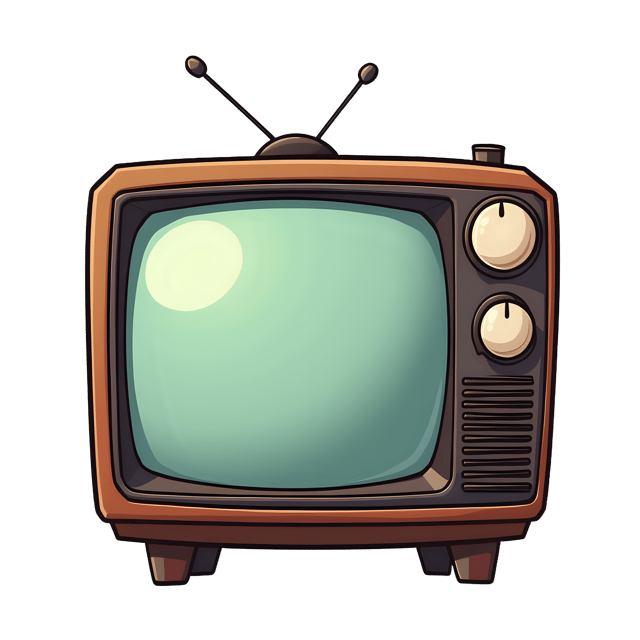 Free transparent PNG: Vintage Cartoon TV PNG Clipart  Retro Design Elements for Projects