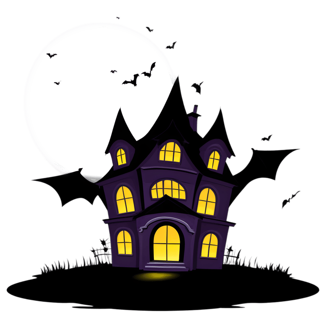 Free transparent PNG: Haunted House with Bats PNG Transparent Background