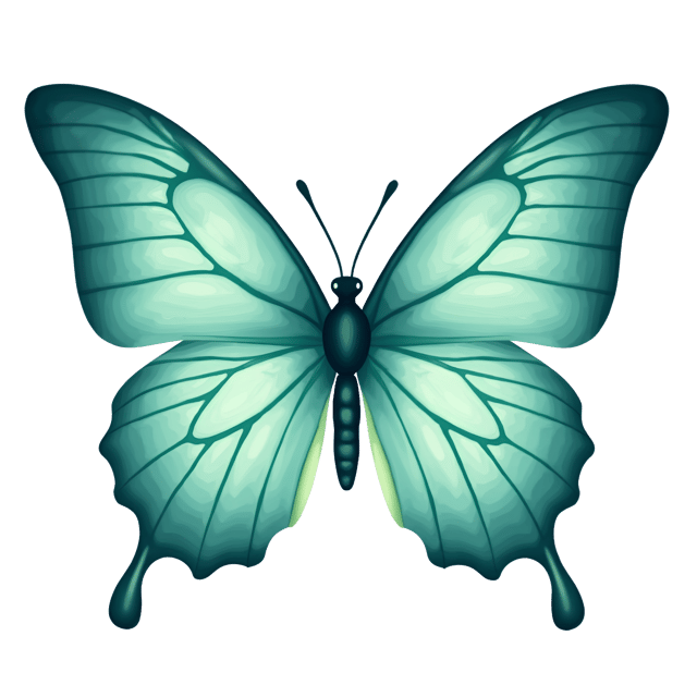 Free transparent PNG: Serene Butterfly PNG Clipart with Teal and Mint Wings for Calming Decor